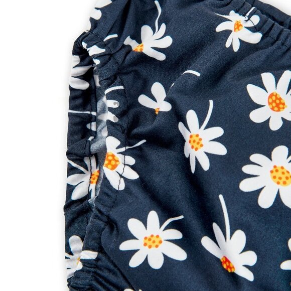 NWT Boboli navy satin dress with daisy print - Picture 7 of 7